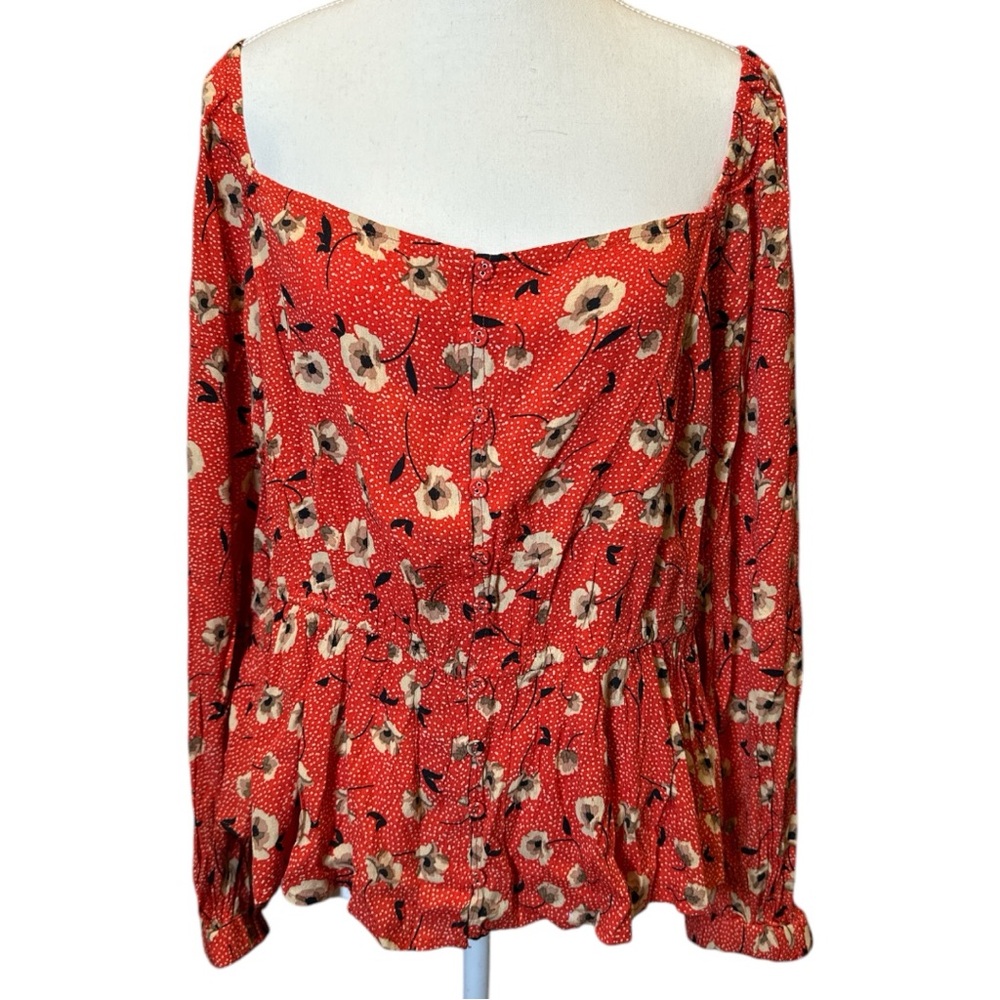 Love Stitch Peplum Blouse NWT